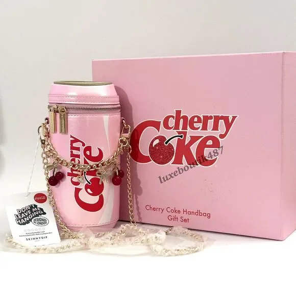 🍒 Cherry Coke Can Cherry Bag Bundle w/ Cherry Charm Chain & Gift Box - Picture 1 of 4